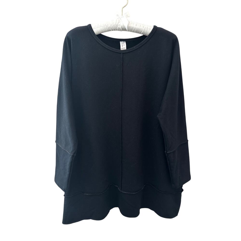 SPANX Perfect Length Top Black Dolman Sleeve Stretch Tunic Minimalist Large